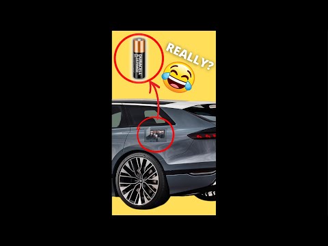 🤣 HILARIOUS 9,648 AA Batteries To Power An Electric Car #shorts #mustsee
