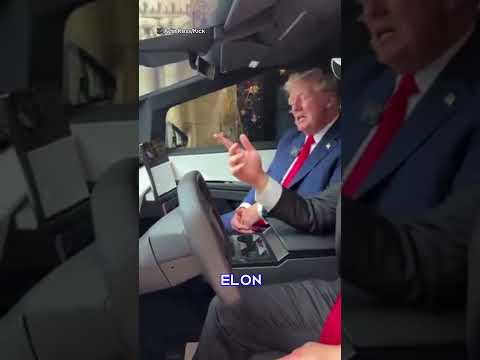 Adin Ross gifted Donald Trump a Tesla Cybertruck with a photo of him across the side of it