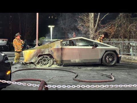 Cybertruck catches fire at DeKalb County Tesla dealership