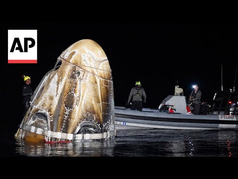 NASA astronauts return to Earth after nearly eight-month space station stay