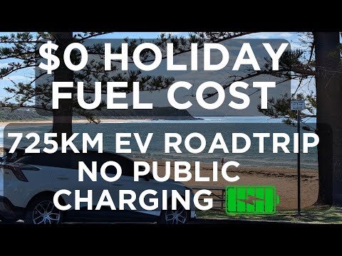 $0 EV Holiday Fuel Cost: 725km EV Road Trip No Public Charging