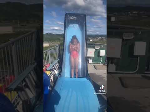 Dezy gets stuck on the scariest water slide😱 #shorts