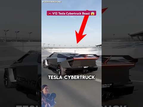 🚗 V12 Tesla Cybertruck Beast 😱 #shorts