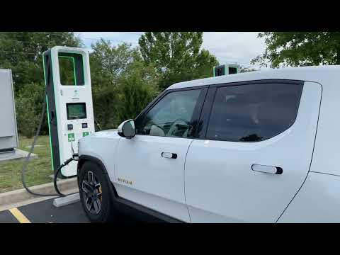 Real World EV charging Electrify America Rivian R1T 50 minutes