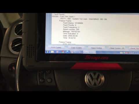 2009 VW Tiguan 2 0T P0171 Lean condition and electronic parking brake codes