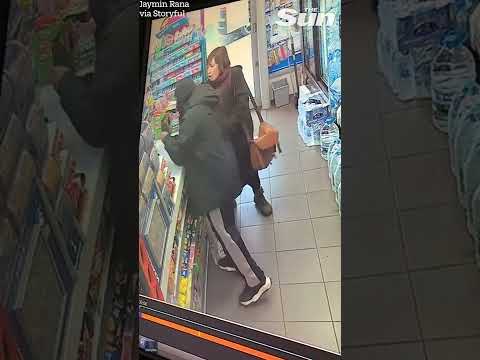 Brave female customer tackles armed robber at east London shop #Shorts