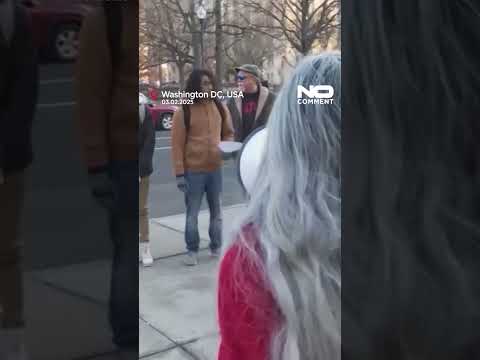 Protesters in Washington rally against Elon Musk&#039;s growing influence over the federal government.