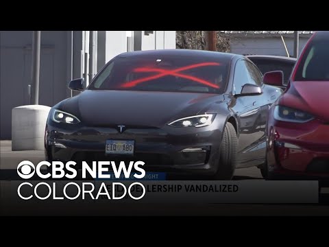 Vandal or vandals hit a Tesla dealership in Colorado for the third time in 2 weeks, police say