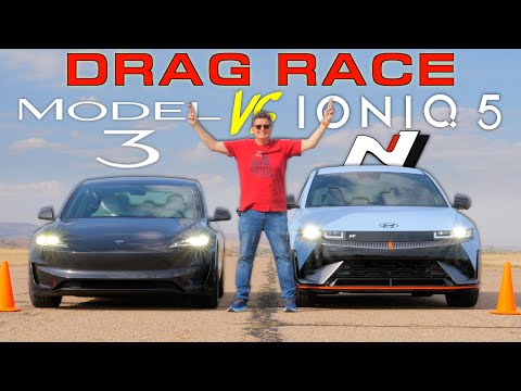 A Very Odd Drag Race: 2025 Tesla Model 3 Performance vs Hyundai Ioniq 5 N!